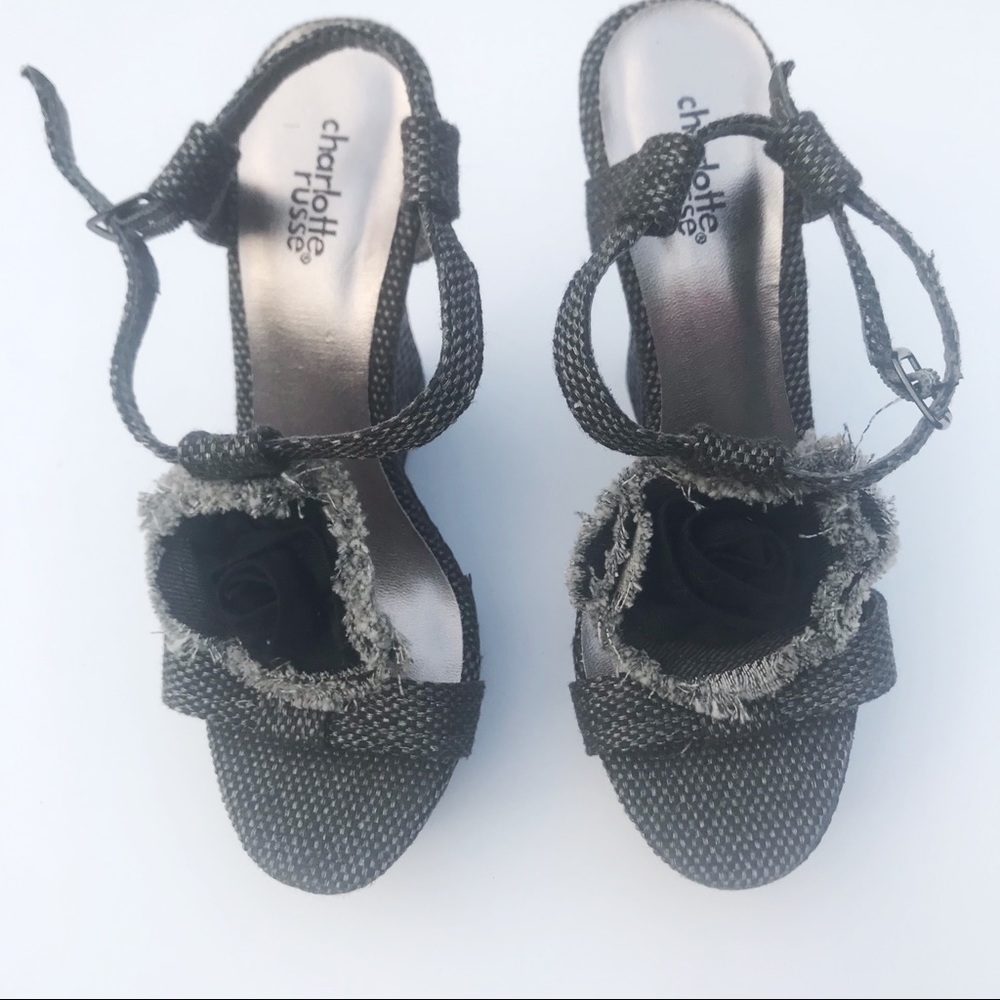 CHARLLOTE RUSSE ANKLE STRAP WEDGE SHOESS sz7